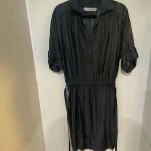 Zara basic dressy blue denim dress